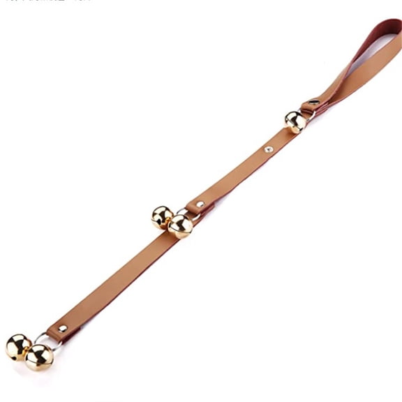 Leather Dog Door Bells for Potty Training, Big Brass Puppy Dog Door Bells Extra Loud for Dogs Training, Housebreaking, Door Knob, Dog Bell to Ring to Go Outside Puppy Pet Supplies Leather