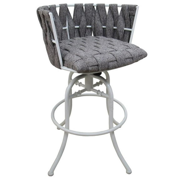 Metalona 30" Swivel Tilt Metal Bar Stool - Mojave Grey - White