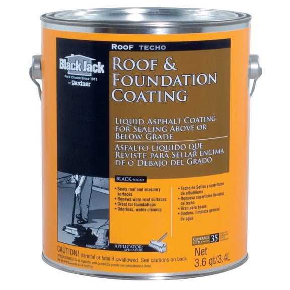 Gardner-Gibson Asphalt Roof and Foundation Coating 6190-9-34 - Waterproof - 3.6 qt, Black