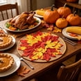 thumbnail image 5 of Layered Artificial Maple Leaf Round Placemat, 14.91 in Multicolor Fall Harvest Table Mat, Plastic Autumn Tabletop Decor for Thanksgiving Halloween Dinner Party Setting, 5 of 6