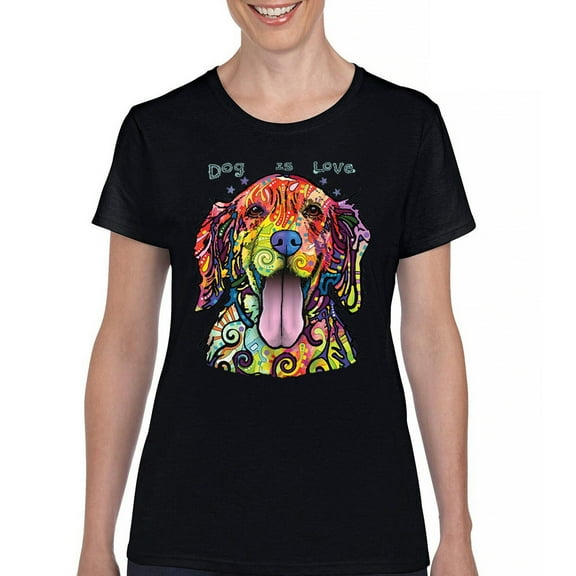 Tee Hunt Dean Russo Labrador Retriever T-Shirt Love Pet Dog is Love Women's T-Shirt Tee