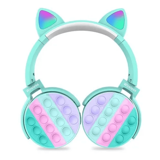 Audufonos Orejas Gato Bluetooth Verdes Malubero Malu2290