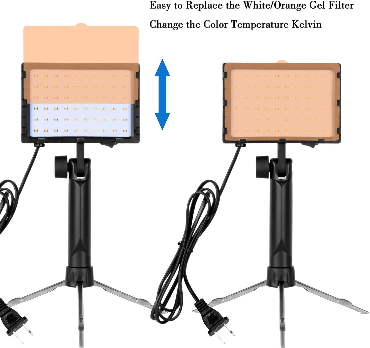 EMART LED Continuous Portable Photography Lighting Kit for Table Top with Adjustable Tripod Stand & Color Filters - 2 Packs