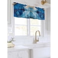 thumbnail image 3 of Valances for Windows Marble Dark Rod Pocket Cafe Window Treatments Valance Curtains for Kitchen Bathroom Laundry Basement Windows 42"x18", 3 of 9