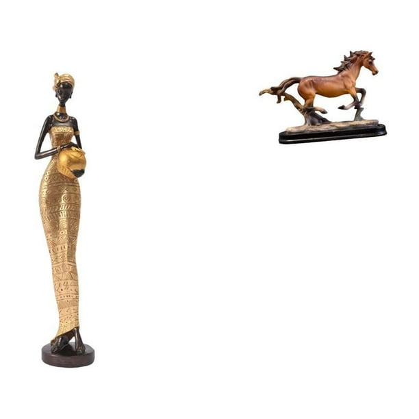 Estatuas de mujeres,Estatuas y esculturas africanas Tienda de estatuas de mujeres,Figura de caballo,Escultura de caballo en miniatura coleccionable,Estatua de animal de adorno de caballo de