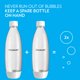 thumbnail image 3 of Botella de carbonatación SodaStream, 1 litro, delgada, blanca, paquete doble, 3 of 7