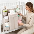 thumbnail image 6 of Diaper Organizer for Changing Table and Crib - Nursery Diaper Stacker Hanging Caddy for Baby Essentials Beige, 6 of 6