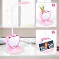 thumbnail image 2 of LED Desk Lamp for Girls, Rechargeable LED Desk Lamp with USB Charging Port & Pen Holder, Eye-Caring Dimmable Pink, 2 of 5