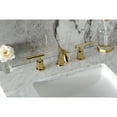 thumbnail image 4 of Kingston Brass KB8912CML Manhattan Two-Handle 3-Hole Deck Mount Widespread Bathroom Faucet with Pop-Up Drain in Polished Brass, 4 of 8