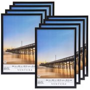 Studio Decor 18 x 24 Plastic Poster Frame, Ventura - Includes Pre-attached Hanging Hardware, Horizontal or Vertical Display - Black, Bulk 8 Pack