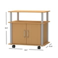 thumbnail image 2 of Home Basics MDF Rolling Wood TV Stand with Cabinet, Natural, 2 of 5