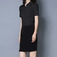 thumbnail image 4 of Women's Interview formal Outfit Clothing without Ironing Short Sleeved Shirt for Women Business Short Sleeved Shirt for V Women Blending Shirts Women Shirts(XXL), 4 of 5