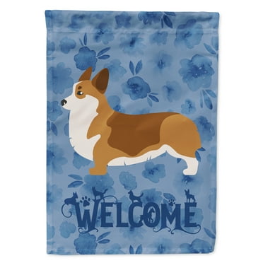 Carolines Treasures CK6147CHF Corgi Welcome Flag Canvas House Size Large multicolor