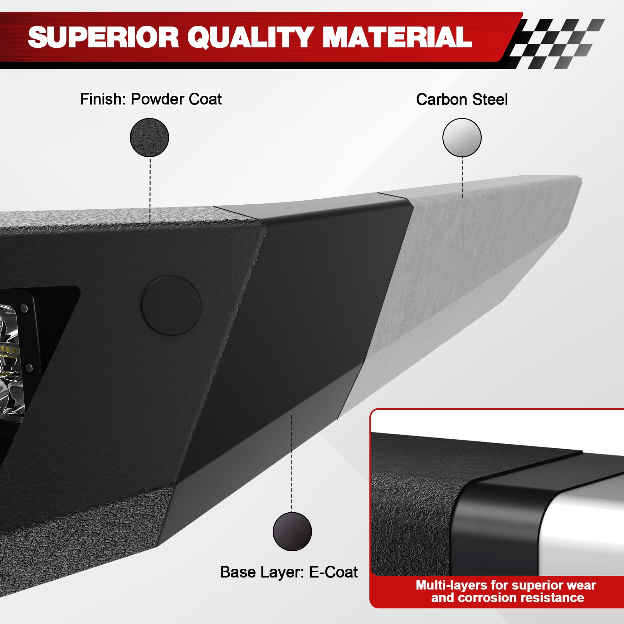 POFENZE Front Bumper for 2016-2024 Nissan Titan XD only