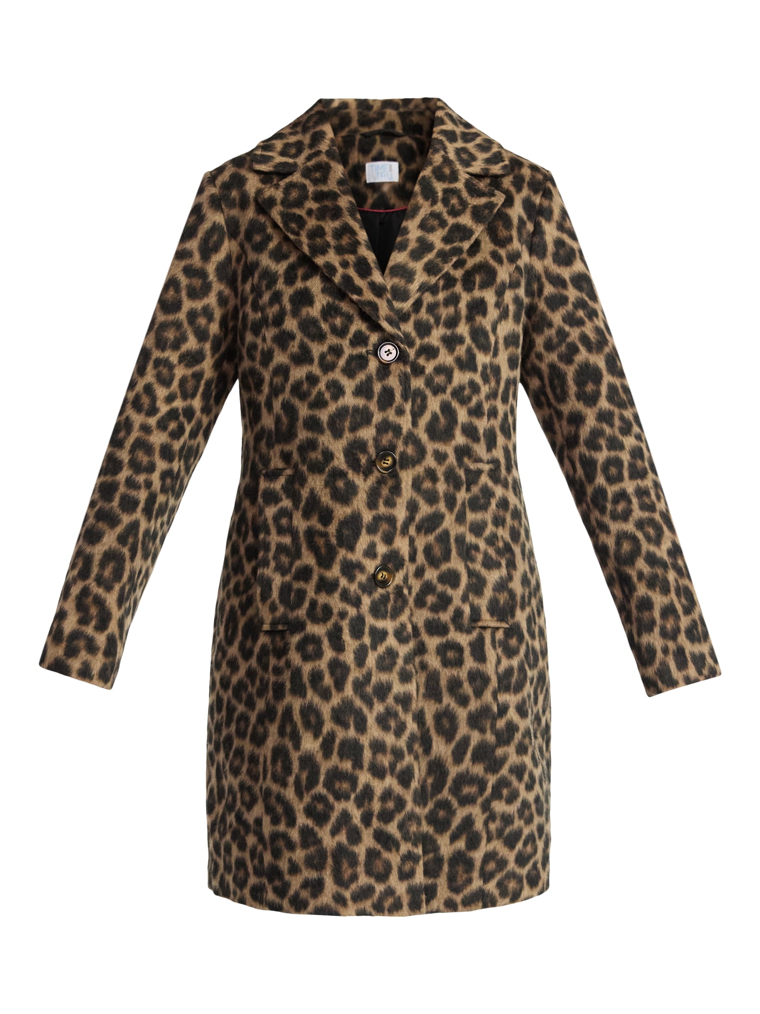 Time and Tru Women's and Women's Plus Faux Wool Boyfriend Coat, Sizes XS-2X