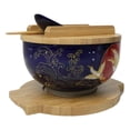 thumbnail image 5 of Red Moon Golden Crane Donburi Ramen Bowl With Lid Trivet Spoon Chopsticks Set, 5 of 9
