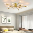 thumbnail image 6 of Garwarm 10 Lights Modern Sputnik Ceiling Chandelier Gold Industrial Ceiling Lamp Mid Century Semi Flush Mount Ceiling Light Fixture for Kitchen Dining Room Living Room Bedroom Foyer Lighting, 6 of 13