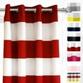 thumbnail image 2 of DriftAway Mia Stripe Room Darkening Grommet Window Curtain 108"L x 52"W Red, 2 of 6