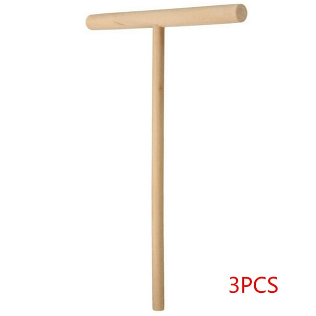 yingyy 3pcs Wooden Spreader Stick T Shape Non Crepe maker Stick Pancake Griddle Batter Spreader Crepe Maker