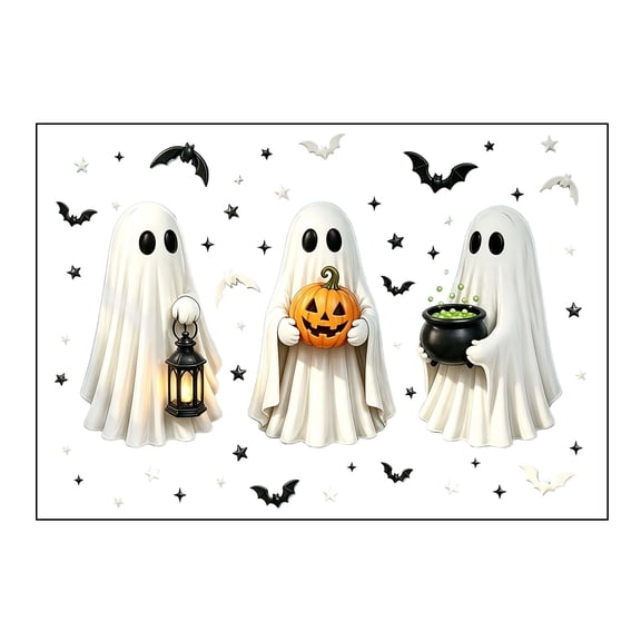 VENTORA Halloween Ghost Window Sticker - Removable Glass Cling Decal for Home Decor & Festive Atmosphere - Perfect for Enhancing Windows & Tiles in Seasonal Decorations