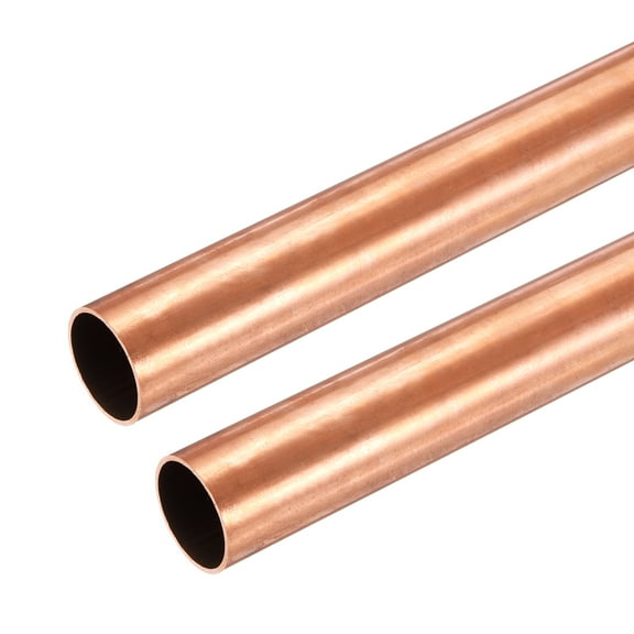 Uxcell Copper Round Tube, 22mm OD x 1mm Wall Thickness x 100mm(4") Length Pure Copper Tube Seamless Metal Straight Pipe Tubing for DIY Crafts Industry Construction(Pack of 2)