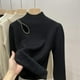 thumbnail image 4 of Suéter de cuello alto de terciopelo grueso para mujer, suéter de punto cálido con forro a la moda coreana, jersey ajustado de invierno, jersey de punto, 4 of 4