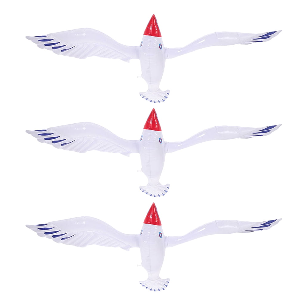 TAILTOSS 3-Pack Inflatable Animal Pool Floats White PVC Beach Party Toys for Family Fun and Outdoor Activities