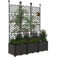 thumbnail image 2 of Royalbelle 3 PCS Black Raised Garden Bed with Trellis, Plastic Planter Box, 2 of 7