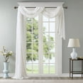 thumbnail image 4 of Madison Park Modern Curtain Diamond Sheer Embroidered Window Scarf,  50"x144", White, 4 of 5