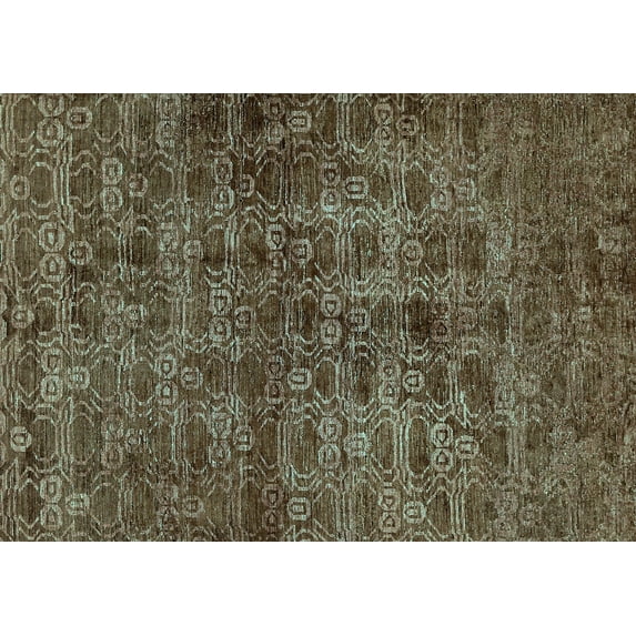 Ahgly Company Indoor Rectangle Abstract Light Blue Modern Area Rugs, 3' x 5'