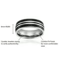 thumbnail image 4 of Mens Wedding Band in Titanium 8MM Engagement Ring with Black Carbon Fiber Inlay - Domed Top, 4 of 4
