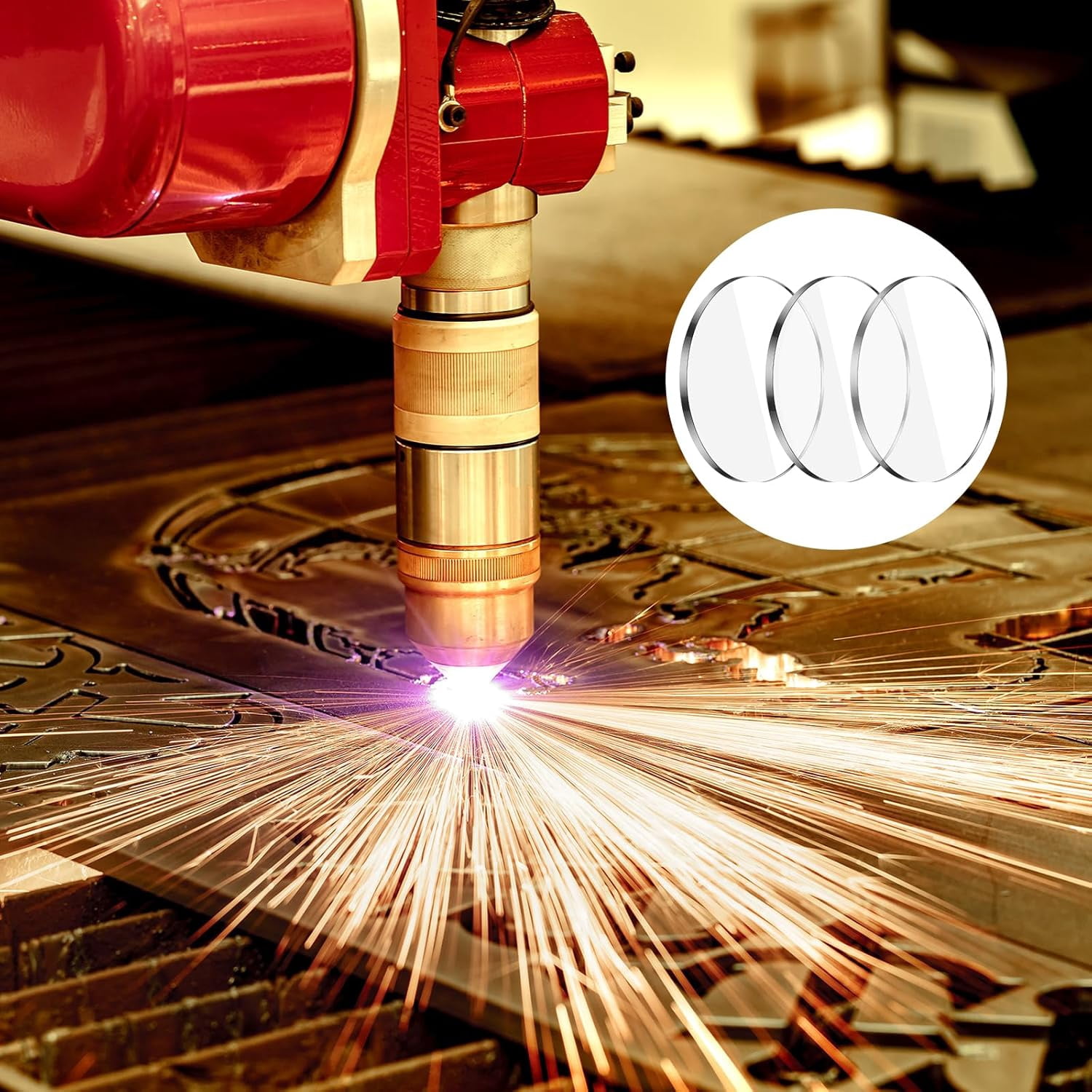 10 Pcs Replacement Laser Lens Compatible with S9 S6 Pro S30 Pro Max Laser Engraver Laser Protective Lenses, Coated Mineral Crystal Lens for Diode Laser Module (10 mm)