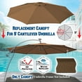 thumbnail image 2 of Sunrise 9ft, 8rib Umbrella Top Cover Canopy Patio Replacement Canopy Outdoor (Brown, Cover Only Frame not Included), 2 of 6