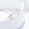 thumbnail image 5 of K-KED 925 Sterling Silver Heart Clip On Earring Ear Cuff No Piercing wtih Chain, 5 of 9