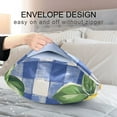 thumbnail image 4 of Yayeee Pillowcase Standard Size Set of 2 Satin Wrinkle Resistant Pillow Case, Blue Plaid Lemon, 4 of 7