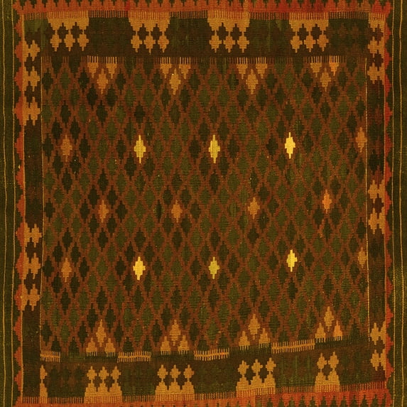 Ahgly Company Indoor Square Southwestern Yellow Country Area Rugs, 6' Square