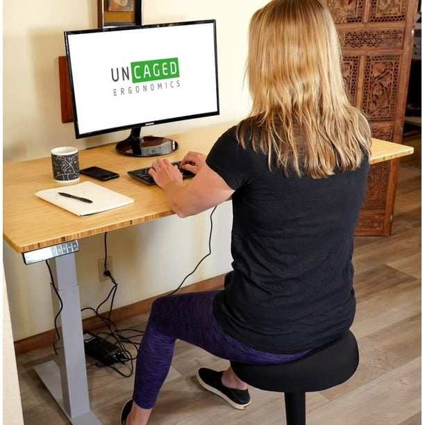 Rise Up Glass Standing Desk tempered glass computer desk sit stand up –  UncagedErgonomics