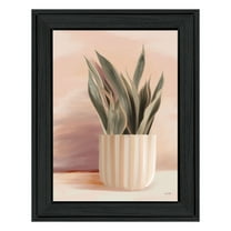 Trendy Decor 4U "Striped Bohemian Plant" Framed Wall Art-Color:Black,Style:FrameType1