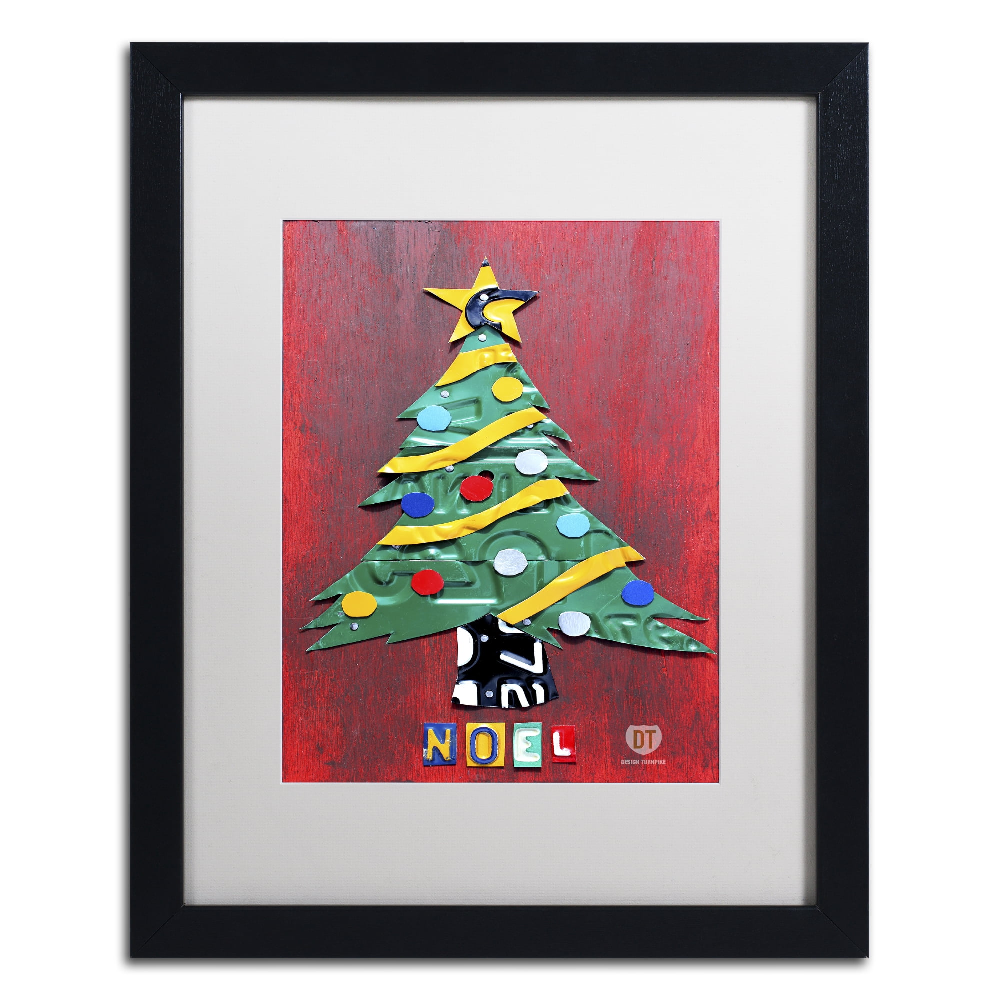 Trademark Fine Art ''Noel Christmas Tree'' by Design Turnpike 16" x 20" White Matted Black Frame