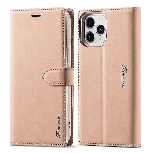 Funda de cuero con tapa horizontal, mate, con fuerte magnetismo, para iPhone 13 Pro Max, serie Forwenw F1, con soporte, ranuras para tarjetas, billetera y marco de fotos.