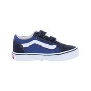 vans kids old skool v skate shoe navy/true white 13.5