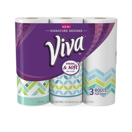 Viva Designs Paper Towels, 63 sheets, 3 rolls