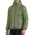 thumbnail image 4 of INSPIRE CHIC Hooded Puffer Jackets for Men's Winter Zipper Lightweight Warm Padded Coat L Olive Green, 4 of 6