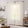 thumbnail image 2 of OVZME Cream Sheer Curtains 54 Inch Length, 2PK Rod Pocket Voile Short Window Panels for Apartment Bedroom Kids Room, Each 42"Wx54"L, 2 of 8