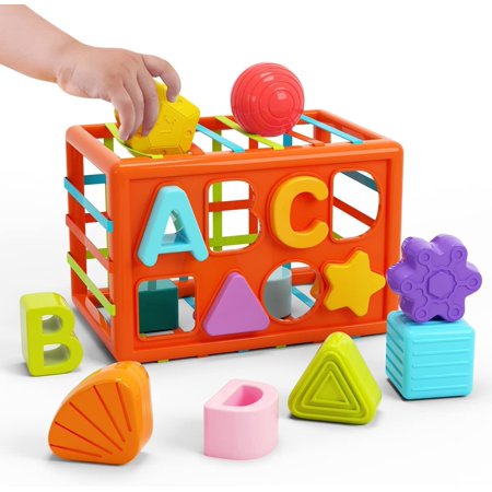 Baby Sensory Bin Toys for 1 Year Old Boy Girl, Montessori Baby Shape