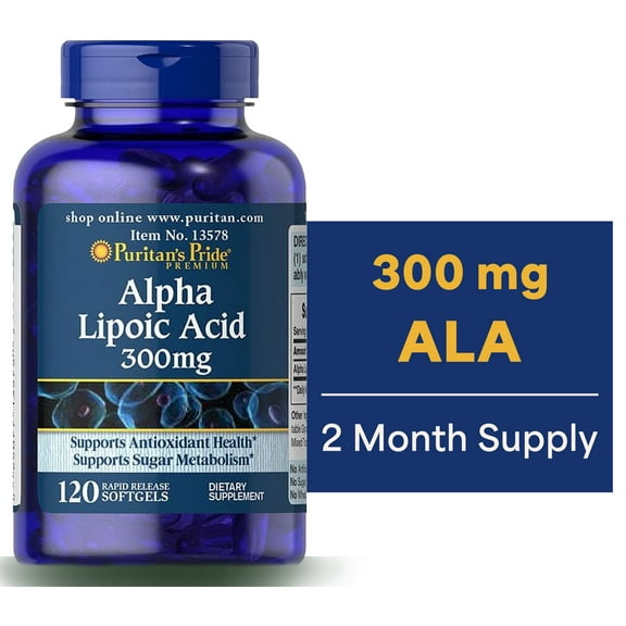 Puritans Pride Alpha Lipoic Acid 300 Mg, 120 Count