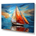 thumbnail image 2 of Designart "Sailboat Sailing harmonies I" Sailing Boat Wall Art Living Room, 2 of 5