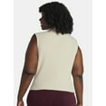 thumbnail image 3 of Terra & Sky Women's Plus Pointelle Sleeveless Mockneck Top, Sizes 0X-5X, 3 of 5