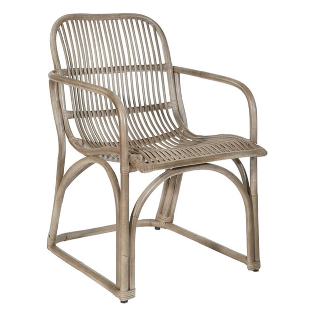 Pemberly Row Chaise avec Cadre en Rotin Gris Lavé et Base de Traîneau Entièrement Assemblée