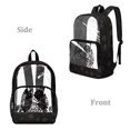 thumbnail image 2 of SEANATIVE PVC Clear Backpack for Kids Heavy Duty Transparent Bookbag See Through School Daypack Students Laptop Backpacks for Girls Boys, Floral Black Cat, 2 of 7